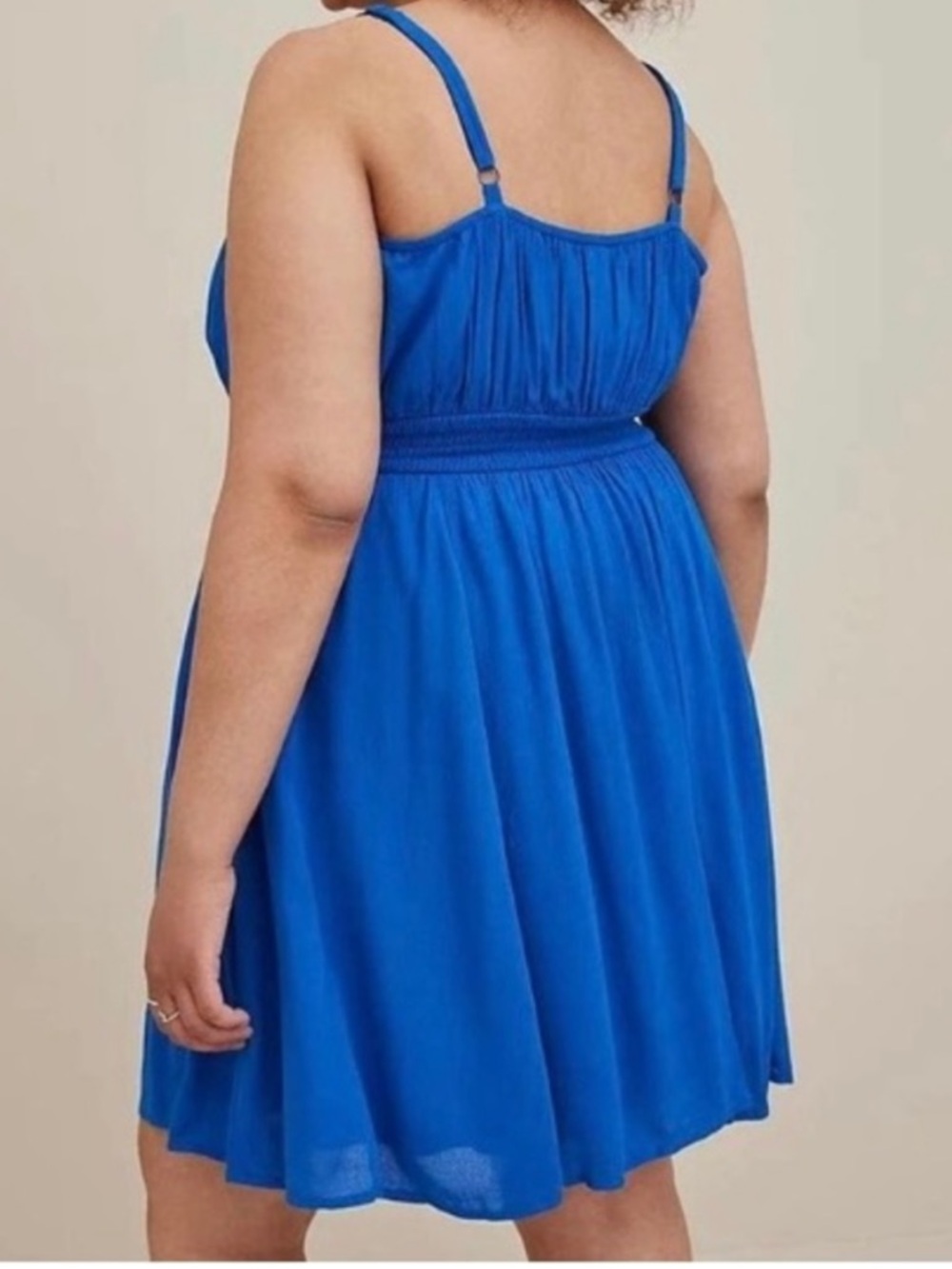 torrid Mini Gauze Smocked Waist Dress Blue